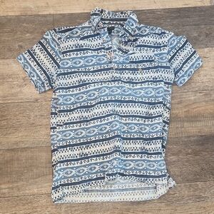 J. Crew Geometric Print Short Sleeve Button Down Shirt